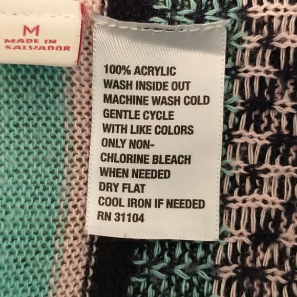 Red Camel Multicolor Long Sleeve Sweater Women's Sz M Southwest Cardigan Open - Picture 6 of 6